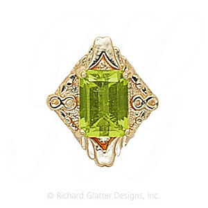 GS249 PD - 14 Karat Gold Peridot Slide 